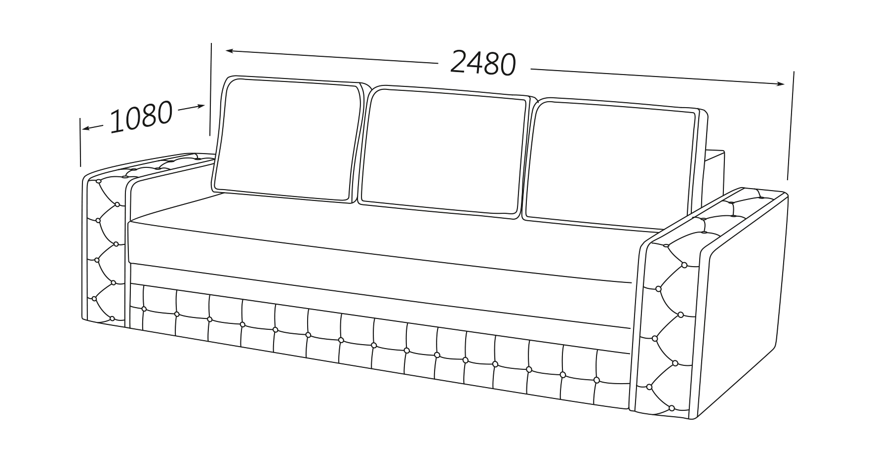 Размеры софы Рим